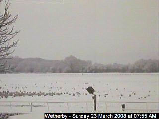 Deep snow on Wetherby Racecourse Deep snow on Wetherby Racecourse
