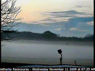 Low lying mist over Wetherby Racecourse Low lying mist over Wetherby Racecourse